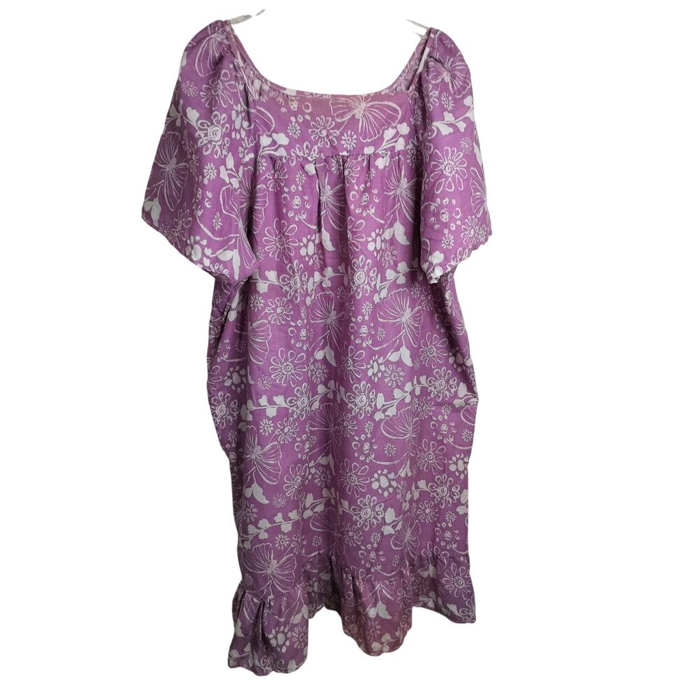 5201) Sara Morgan XX Floral Purple white Lounge Dress